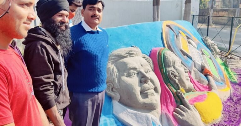 Artwork made on sand attracted voters