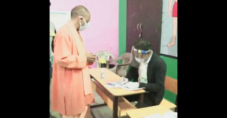 UP Election 2022: Voting for the sixth phase today, Yogi Adityanath casts his vote in Gorakhpur's primary school Gorakhnath Kanya Nagar area