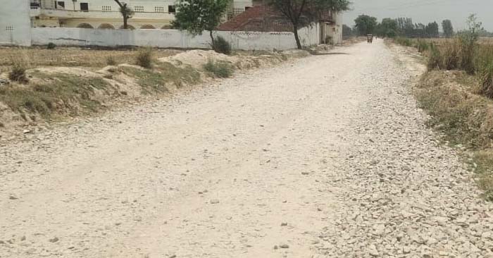 The road going from Raghopur to Siswar Kala is shedding tears on its plight