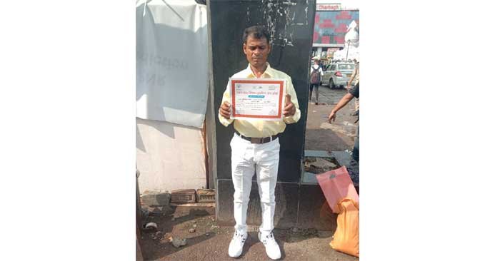 Sweeper Sushil Kumar honored with Panchayat Raj Director