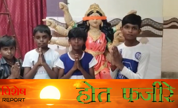Ballia Live Navratri Special: Unique experiment in Navratri! Maa Durga idol made from soybean seeds
