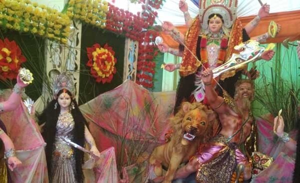 District incharge of BSS unveiling the face of Maa Durga – Pankaj Mishra