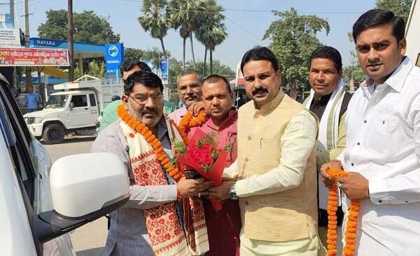 BJP regional president Sahajanand Rai received grand welcome