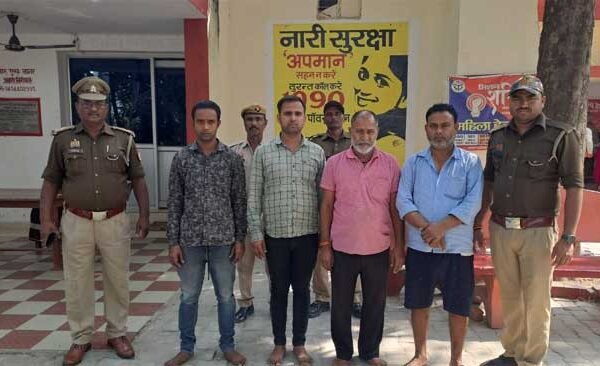 Police arrested father and son who were involved in illegal manufacturing of firecrackers with 5 quintals of firecrackers.