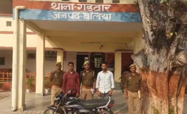 Police arrested two accused with stolen motorcycle