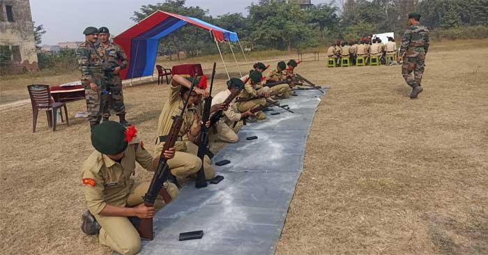 Cadets who failed in NCC B and C Exam-2023 are being prepared for written examination and practical examination.