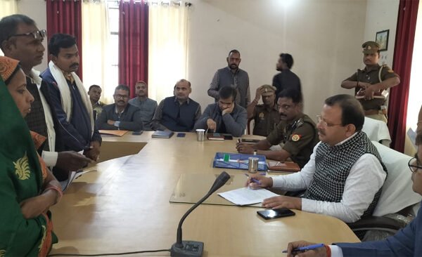 As soon as the District Magistrate arrived, there was a long queue of complainants.