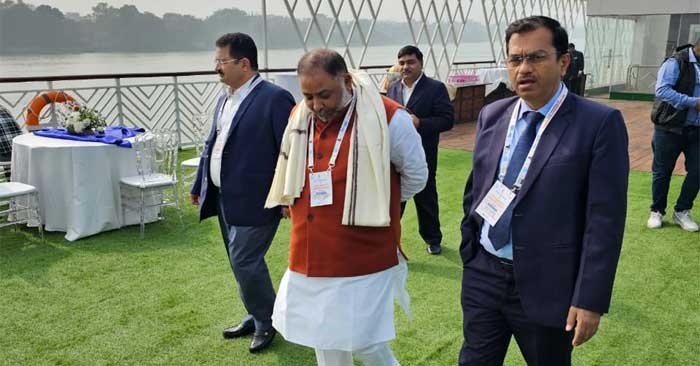 Union Minister Sarbananda Sonowal flagged off electric powered cruise vehicle for Banaras and Ayodhya.