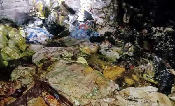 Fire broke out due to short circuit in the warehouse of second floor of grocery shop in Narahi, loss worth lakhs.