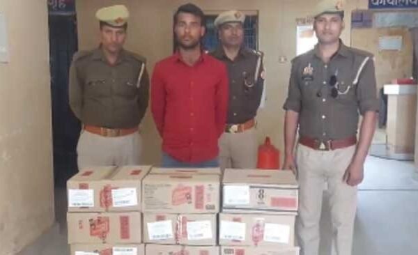 One arrested with 45 boxes of illegal English liquor in Phephna