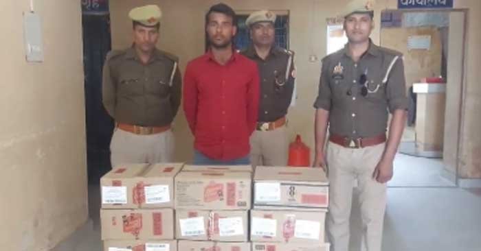 One arrested with 45 boxes of illegal English liquor in Phephna