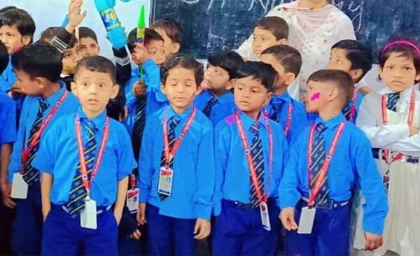 Lots of colours: Children played Holi with enthusiasm before school holidays