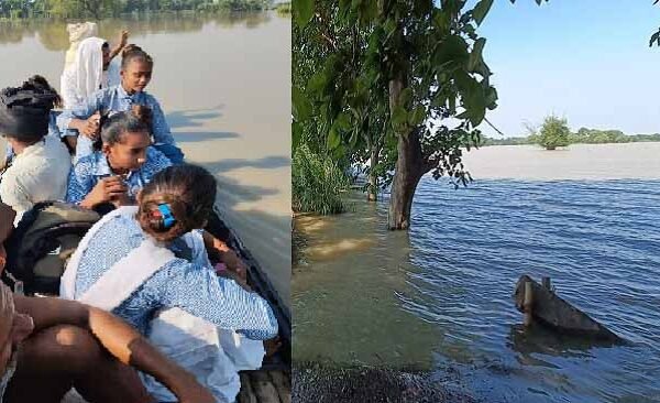 Bansdih Bhojpurva Students in Boat