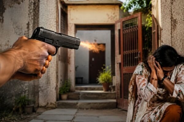 bansdiha husband fired on woman
